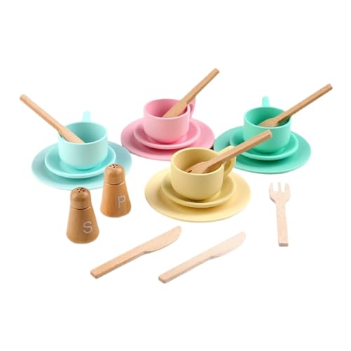 F Fityle Holzspielzeugteller, Geschirr, Spielzeugbecher, pädagogisches Spielgeschirr für, Rollenspiel-Spielset für Jungen, Kleinkinder, F Fityle Holzspielzeugteller, Geschirr, Spielzeugbecher, pädagogisches Spielgeschirr für, Rollenspiel-Spielset für Jungen, Kleinkinder, von F Fityle