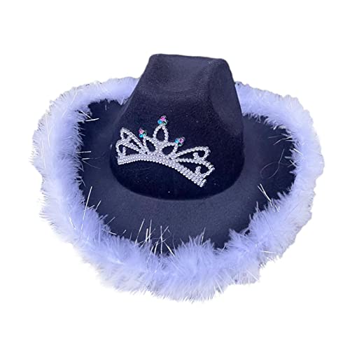 F Fityle -Hut für Erwachsene – -Hüte mit Tiara – Filz-Cowboy-Kostümzubehör für Damen, Herren, und Spielverkleiden von F Fityle