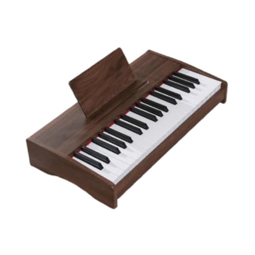 F Fityle Kids Piano Keyboard Geburtstagsgeschenk Spielzeug Holz 37 Tasten Mini tragbar für Kinder Digital Klavier Musikspielzeug für Mädchen und Jungen , Dunkelbraun von F Fityle