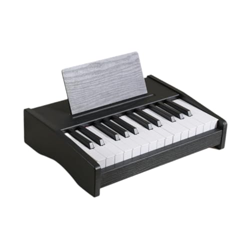 F Fityle Kids Piano Keyboard Instrument 25 Tasten Holz Digitale tragbare wiederaufladbare Musikspielzeug elektronisches Spielzeugklavier für Jungen Mädchen , Schwarz von F Fityle