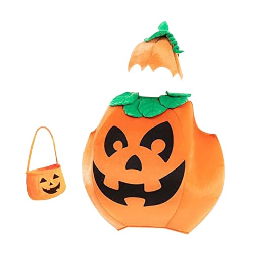 F Fityle Kinder-Halloween-Kürbis-Kostüm, Cosplay-Outfit, für Partyzubehör, Requisiten, Karneval, Höhe100cm bis 110cm von F Fityle