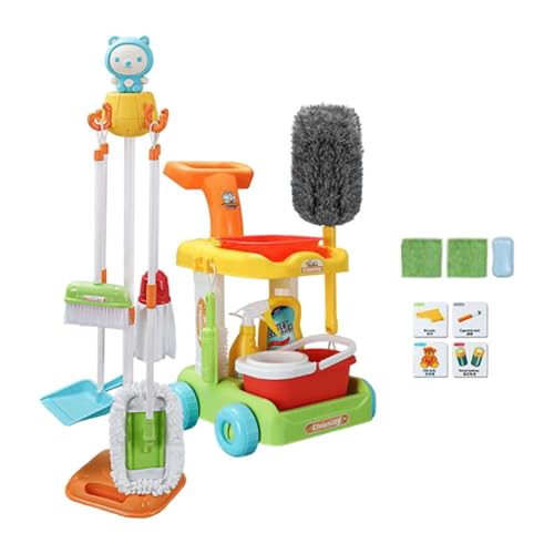 F Fityle Kinder-Reinigungsspielset, Rollenspiel, Haushaltsführung, Kleinkinderspielzeug, Reinigungsset, und Reinigungsset für Kinder ab 3 Jahren, 35 Stück von F Fityle