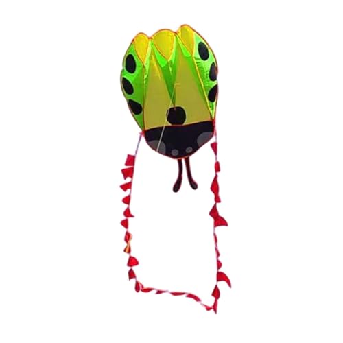 F Fityle Ladybird Parafoil Drachen Flugzeug einfach zu fliegen mit Aufbewahrungsbeutel Tierförmiger Kite Sport Kite für Spielplatzhof Reisen Erwachsene, GrÜn von F Fityle