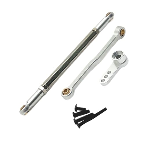 F Fityle Lenkung Zugstange Link Linkage Set RC Auto Schubstangen Ersatzteile Linkage Rod End Metall Lenkstange für 1/12 Fahrzeuge DIY ACCS, Silber von F Fityle