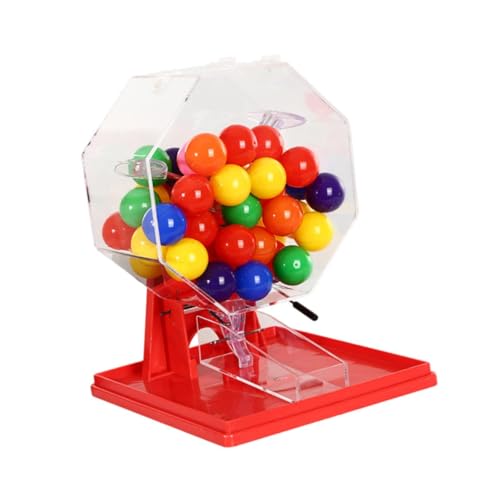 F Fityle Lotto -Ballmaschine, Game Cage und Balls Geschenknummer Picker Lottery Machine Bingo -Maschine für Party, Spielabend, Barbeque, Spieler, Mehrfarbbälle von F Fityle