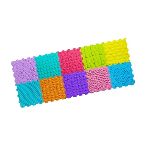 F Fityle Massagesspielmatte, Spielmatte Kinder Puzzle Teppich sensorische Böden Matte ineinandergreifende Bodenfliesen für Jungen Mädchen Kinder, 10 Stück von F Fityle