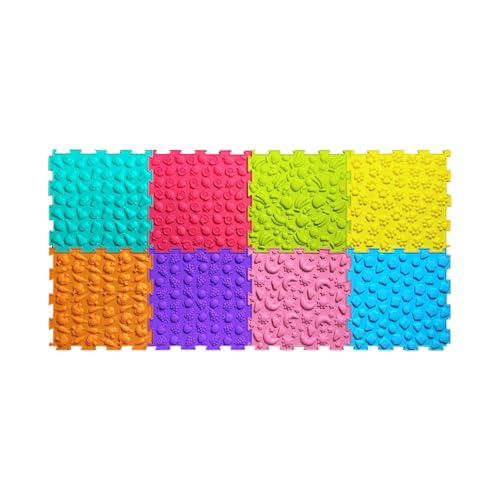 F Fityle Massagesspielmatte, Spielmatte Kinder Puzzle Teppich sensorische Böden Matte ineinandergreifende Bodenfliesen für Jungen Mädchen Kinder, 8 Stück von F Fityle