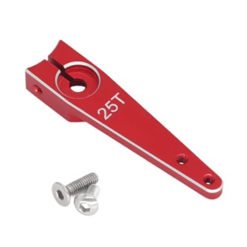 F Fityle Metall 25T Servo Arm Fernbedienung Servo Arm Fernbedienung Auto Teil Ersetzen RC Zubehör Server Rocker für RC Auto DIY ACCS, Red 1.25 Inch von F Fityle