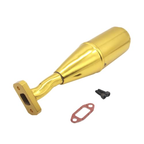 F Fityle Metall RC Auspuffrohr Robuste Ersatzteile Professionelles Ersatzteil Auspuffverbindungsrohr für 1/5 RC Auto Fahrzeuge DIY Zubehör, Gold von F Fityle