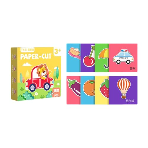 F Fityle Papierhandwerk für Kinder, Papierschneide-Aktivitätsset, Lernspielzeug, lustiges Kunstzubehör für Jungen und Mädchen, Papierschnitt-Set für, von F Fityle