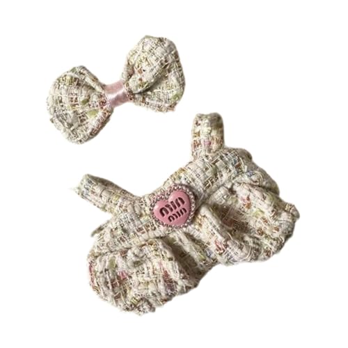 F Fityle Puppen-Outfit Kostüme Waschbarer Party Dekorative für 15-17 cm Anhänger Puppenverzierung Geburtstagsgeschenke süßes Kleid mit Bowknot, Beige von F Fityle