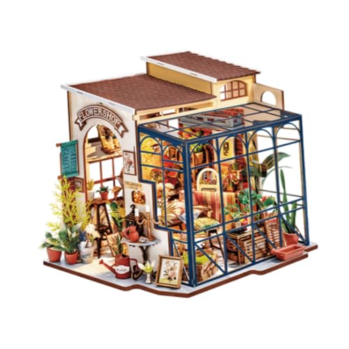 F Fityle Puppenhaus DIY Miniatur-Kits Mini handgefertigtes Hausmodell Holzhandwerk Spielzeug Miniatur-Bausteine-Set für Erwachsene Jungen Mädchen von F Fityle