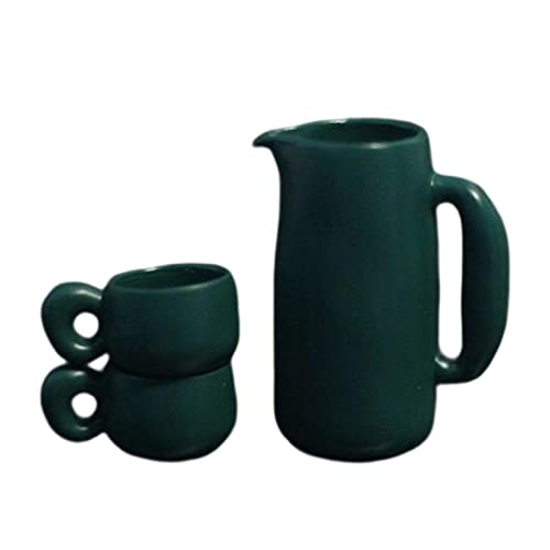 F Fityle Puppenhaus-Teeset mit Tassen und Teekanne, Mini-Wasserkocher für 1:12 Puppenhaus-Zubehör, Dekoration, Rollenspiel, Dunkelgrün F Fityle Puppenhaus-Teeset mit Tassen und Teekanne, Mini-Wasserkocher für 1:12 Puppenhaus-Zubehör, Dekoration, Rollenspiel, Dunkelgrün von F Fityle