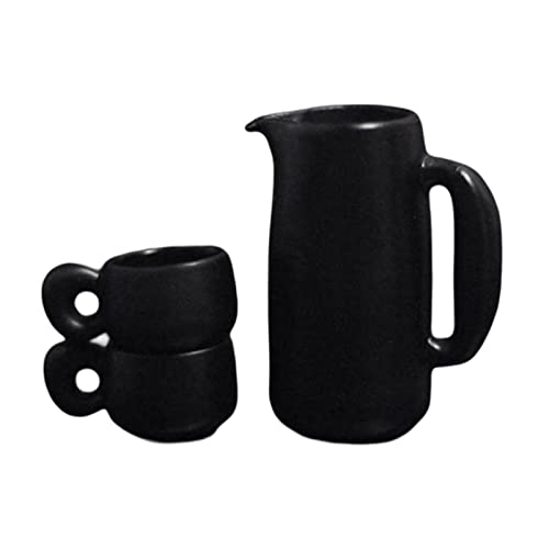 F Fityle Puppenhaus-Teeset mit Tassen und Teekanne, Mini-Wasserkocher für 1:12 Puppenhaus-Zubehör, Dekoration, Rollenspiel, Schwarz F Fityle Puppenhaus-Teeset mit Tassen und Teekanne, Mini-Wasserkocher für 1:12 Puppenhaus-Zubehör, Dekoration, Rollenspiel, Schwarz von F Fityle