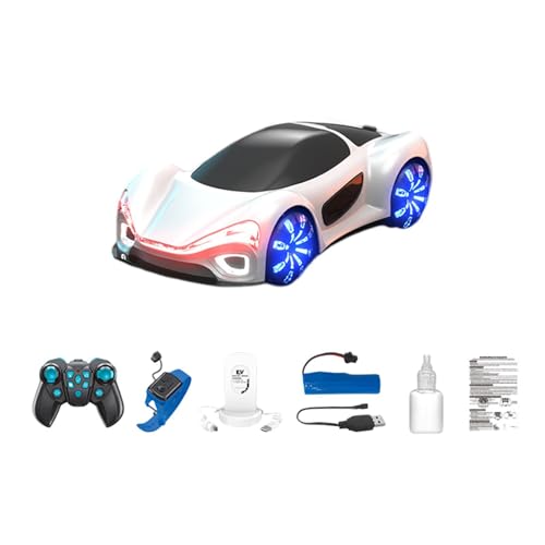 F Fityle RC -Auto Fahrzeugmodell Doppelsprüheffekte Sport Rennauto Hobby RC Autos Spielzeug für Neujahrsfeste Weihnachten, White C von F Fityle