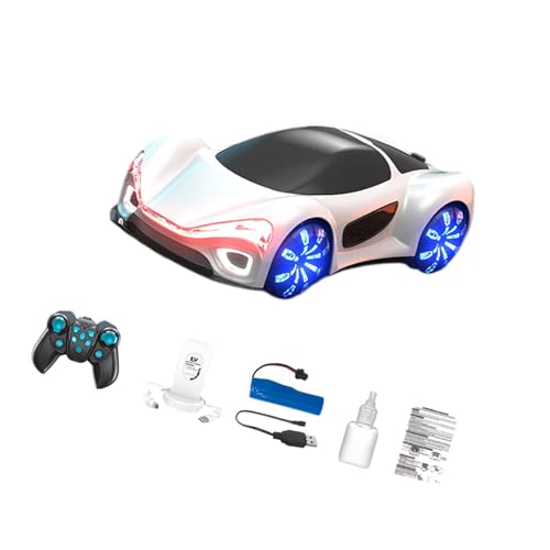 F Fityle RC -Auto Fahrzeugmodell Doppelsprüheffekte Sport Rennauto Hobby RC Autos Spielzeug für Neujahrsfeste Weihnachten, White D von F Fityle