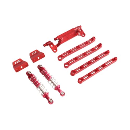 F Fityle RC-Metall-Stoßdämpfer-Upgrade-Kits, Ersatz-DIY-Zubehör, RC-Ersatzteile, RC-Auto-Zugstangen-Kits, für MN82 1/12 RC-Hobbyauto, Rot von F Fityle