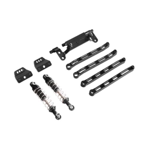 F Fityle RC-Metall-Stoßdämpfer-Upgrade-Kits, Ersatz-DIY-Zubehör, RC-Ersatzteile, RC-Auto-Zugstangen-Kits, für MN82 1/12 RC-Hobbyauto, Schwarz von F Fityle