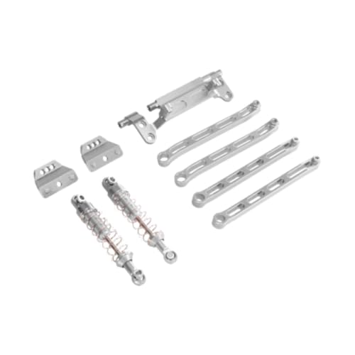 F Fityle RC-Metall-Stoßdämpfer-Upgrade-Kits, Ersatz-DIY-Zubehör, RC-Ersatzteile, RC-Auto-Zugstangen-Kits, für MN82 1/12 RC-Hobbyauto, Silber von F Fityle