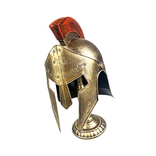 F Fityle Römischer Helm, einfach zu verwendende Foto-Requisite, Heimdekoration, Ornament für Rollenspiele, Partys, Gold von F Fityle