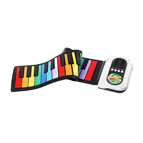 F Fityle Roll-up-Piano, elektrisches Klavier, aus , faltbar, tragbares Roll-up-Piano, Kinderklavier für Geschenke, Wohnzimmer, Kinder, , 37 Tasten Farbe von F Fityle