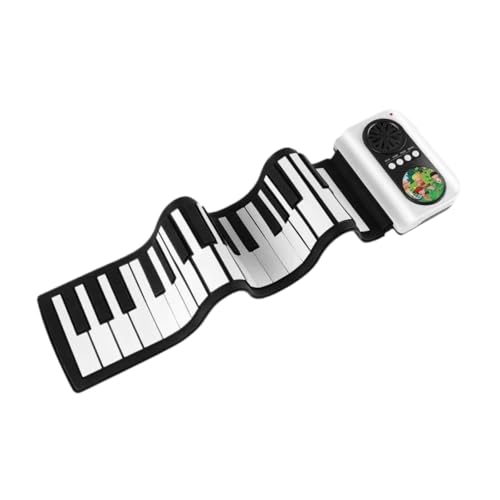 F Fityle Roll-up-Piano, elektrisches Klavier, aus , faltbar, tragbares Roll-up-Piano, Kinderklavier für Geschenke, Wohnzimmer, Kinder, , 37 Tasten schwarz weiß von F Fityle