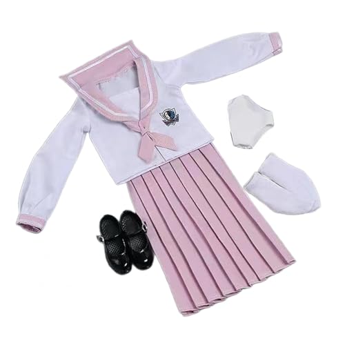 F Fityle Schuluniform für Damen im Maßstab 1/6, Cosplay-Set mit langärmeligem Oberteil, Kleiderrock für Damen für 12-Zoll-BJD-Puppe, Verkleidung weiblicher, ROSA von F Fityle