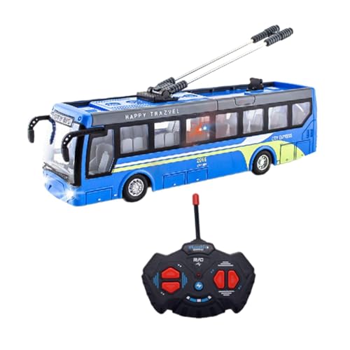 F Fityle Spielbus, Funkfernbedienungsbus 1/32, realistische Lichter, 27 MHz, elektronischer LKW, Fernbedienung, Schulbus, ferngesteuertes Auto, Blau Kurz von F Fityle