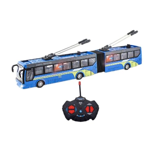 F Fityle Spielbus, Funkfernbedienungsbus 1/32, realistische Lichter, 27 MHz, elektronischer LKW, Fernbedienung, Schulbus, ferngesteuertes Auto, Blau Lang von F Fityle