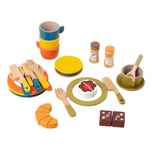 F Fityle Spielgeschirr und -Teller aus, Rollenspiel-Spielset, Geschirr, Holzspielzeug für 3, 4, 5, 6 Jahre, Löffel, Geburtstagsgeschenk, F Fityle Spielgeschirr und -Teller aus, Rollenspiel-Spielset, Geschirr, Holzspielzeug für 3, 4, 5, 6 Jahre, Löffel, Geburtstagsgeschenk, von F Fityle
