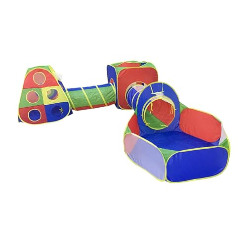 F Fityle Spielzelt für Kinder, Spielhaus, Kriechtunnel, stabil, Geburtstagsgeschenk, Kinderspielzelt, Spielzeug, tragbar, für Kleinkinder, Kinder, Babys, fünfteiliges Set von F Fityle