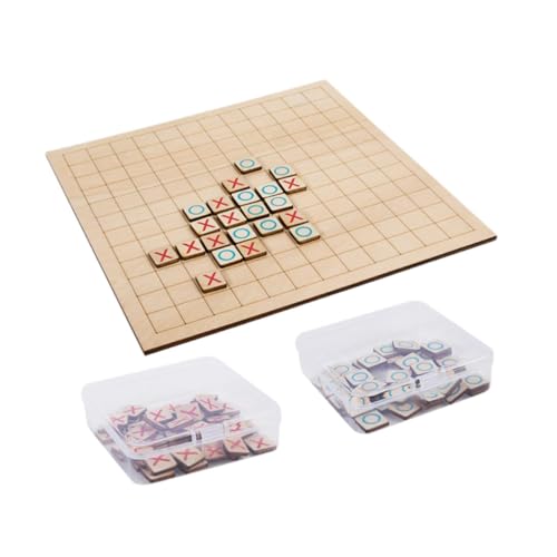 F Fityle Tic Tac Toe-Spiel aus Holz für Kinder, Brettspiele, Lernspielzeug, Denksportaufgabe, Fünf in einer Reihe, Brettspiel für Freunde, Partygeschenke von F Fityle