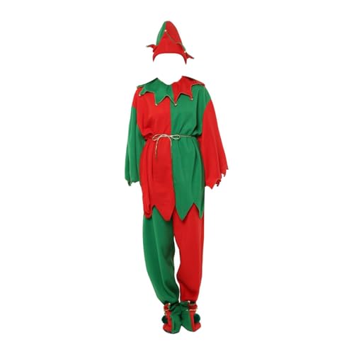 F Fityle Weihnachtselfenkostüm, weiche Kleidung, Weihnachtsoutfit für Party, Foto-Requisiten, Rollenspiele, Adult L von F Fityle