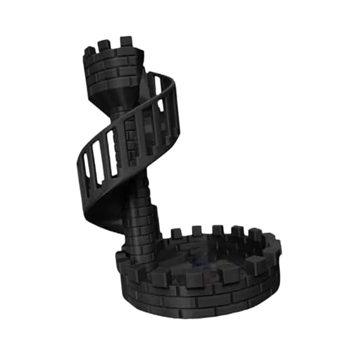 F Fityle Würfelturm Würfel Rollturm mit Tablett Zubehör Tisch Ornament Brettspiele Turm Burg Retro Rollenspiel für RPG, Schwarz von F Fityle