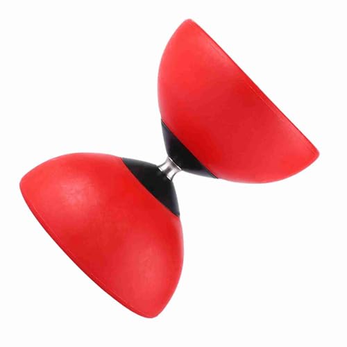 Dreifach gelagertes Diabolo-Set – Chinesisches Yoyo mit farbigen Diabolo-Stäben, robuste Bauweise für Anfänger und Fortgeschrittene (Rot) von F&Y