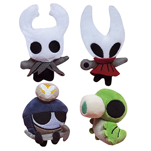 FABIIA Anime Gefüllt Plüsch Hollow Knight Weiche Plüsch -Haustiersets, 4Pcs Hohlritter Plüschpuppe - Plüschgefüllte Kissen Plüschkissen Für Home Sofa Autodekoration von FABIIA