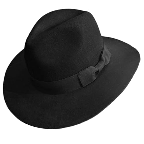 FACAILUO Fedoras Hut für Damen, Herren, mit gewebtem Gürtel, Dekor, Zaubererhut, Wollmütze, Rollenspiel, Kostüm, Verkleidung, Clubhut von FACAILUO