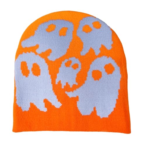 FACAILUO Unisex Vielseitiger stilvoller Totenkopf-Hut gestrickter Hip-Hop-Hut für Damen und Herren, Bild-Requisiten, Spekter, trendig, Halloween-Party von FACAILUO