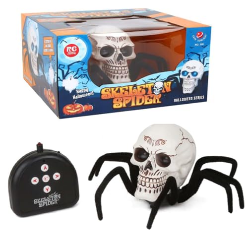 Halloween Spinne with Totenkopf, Realistische Ferngesteuerte Spinnen Spielzeug für Ab 3+ Jahre Kinder Erwachsene Geschenke von FAHOI