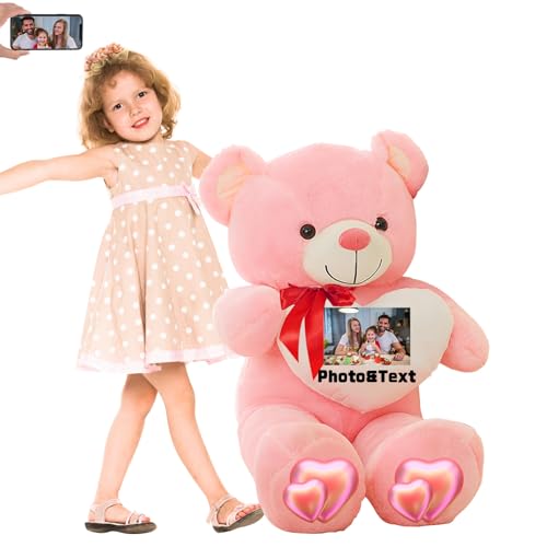 FAHOXUMR 120 cm Teddybär Groß XXL Personalisierter Geschenke XXL Teddybär 120 cm mit Text Foto als Geschenke für Weihnachten Geburtstagsgeschenk Es Mir Leid Geschenke für sie (120 cm) von FAHOXUMR