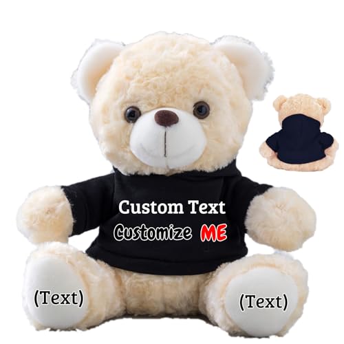 FAHOXUMR Personalisierte Geschenke Teddybär für Kinder Erwachsene, Personalisierte Bär Plüschtiere mit Text+Foto als Im Sorry Geschenke für Valentinstag Weihnachten Geburtstag (20cm-Text+Foto) von FAHOXUMR