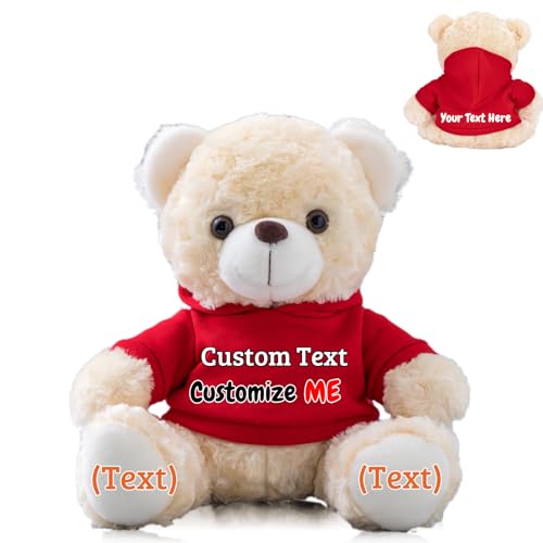 FAHOXUMR Personalisierte Geschenke Teddybär für Kinder Erwachsene, Personalisierte Bär Plüschtiere mit Text+Foto als Im Sorry Geschenke für Valentinstag Weihnachten Geburtstag (20cm-Text+Foto) von FAHOXUMR