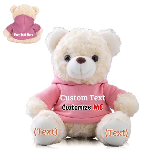 FAHOXUMR Personalisierte Geschenke Teddybär für Kinder Erwachsene, Personalisierte Bär Plüschtiere mit Text+Foto als Im Sorry Geschenke für Valentinstag Weihnachten Geburtstag (20cm-Text+Foto) von FAHOXUMR