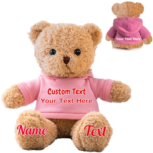 FAHOXUMR Personalisierte Geschenke Teddybär für Sie Ihn, Personalisierte Plüschtiere Plüschbär mit Text+Foto als Besondere Geschenke für Valentinstag Weihnachten Geburtstag (30cm-Text+Foto) von FAHOXUMR