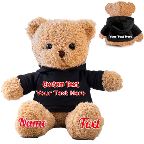 FAHOXUMR Personalisierte Geschenke Teddybär für Sie Ihn, Personalisierte Plüschtiere Plüschbär mit Text+Foto als Besondere Geschenke für Valentinstag Weihnachten Geburtstag (30cm-Text+Foto) von FAHOXUMR