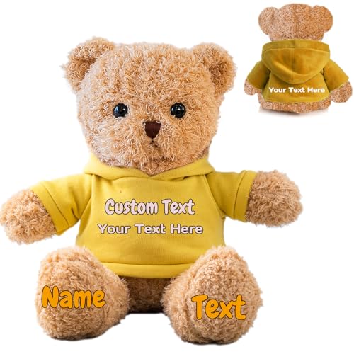 FAHOXUMR Personalisierte Geschenke Teddybär für Sie Ihn, Personalisierte Plüschtiere Plüschbär mit Text+Foto als Besondere Geschenke für Valentinstag Weihnachten Geburtstag (30cm-Text+Foto) von FAHOXUMR