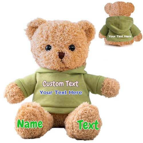 FAHOXUMR Personalisierte Geschenke Teddybär für Sie Ihn, Personalisierte Plüschtiere Plüschbär mit Text+Foto als Besondere Geschenke für Valentinstag Weihnachten Geburtstag (30cm-Text+Foto) von FAHOXUMR