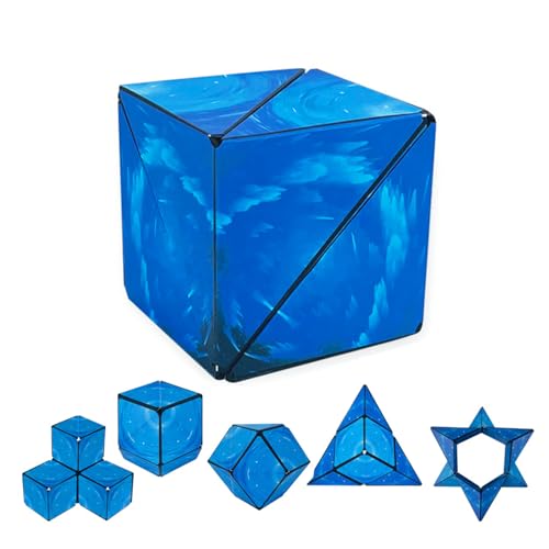 FAINCA Zauberwürfel, 3D Rubiks Cube, Rubiks 3D Puzzle, Magic Cube Antistress Spielzeug, Formwechsel Zauberwürfel, Zauberwürfel Magnetisch, Herausforderndes und Unterhaltsames Denkspiel (Blau) von FAINCA