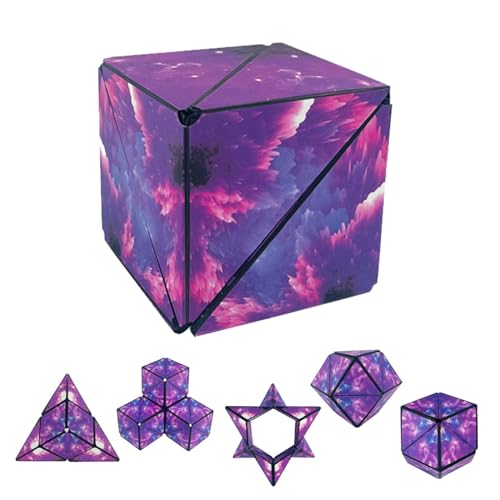 FAINCA Zauberwürfel, 3D Rubiks Cube, Rubiks 3D Puzzle, Magic Cube Antistress Spielzeug, Formwechsel Zauberwürfel, Zauberwürfel Magnetisch, Herausforderndes und Unterhaltsames Denkspiel (Lila) von FAINCA