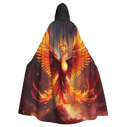 FAIRAH Fantasy Phoenix Print Kapuzenumhang Damen Herren Halloween Dress Up Party Cosplay Kostüme von FAIRAH